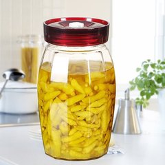 robo乐博玻璃密封罐透明泡菜坛子 水果酵素瓶泡酒瓶自动排气1.8升