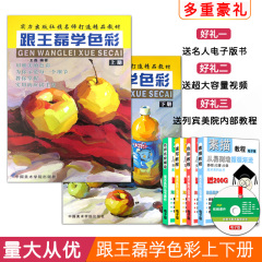 【量大价优】正版包邮共2本 跟王磊学色彩上下册 中国美术学院出版社当代名家王磊色彩起步必备教水粉静物照片教程基础入门美术书