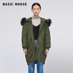 Basic House/百家好秋冬韩版时尚修身加厚保暖棉服外套HQDJ820C