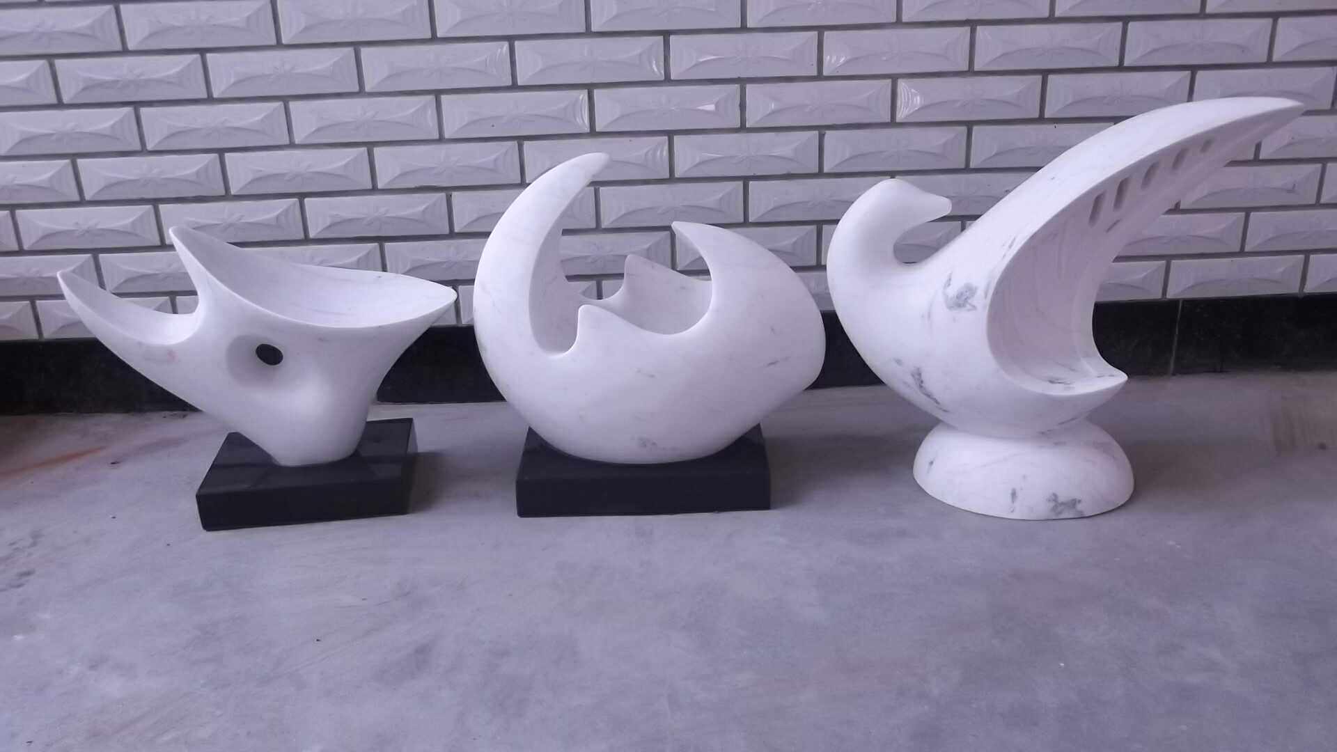 抽象石雕抽象石雕工艺品现代抽象白石室内软装饰品摆件厂家直销产