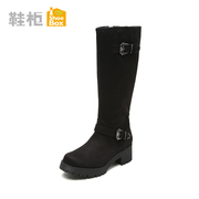 Shoebox shoe long women's boots in autumn and winter in Europe and round sleeve of coarse cloth boots 1115505068