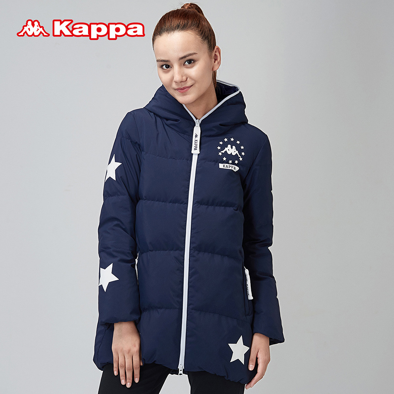 Kappa背靠背女款长款保暖女羽绒服女运动休闲外套K0462YY31产品展示图1