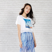 美特斯邦威2015夏新款女短箱型双层潮短袖T恤吊牌价139元