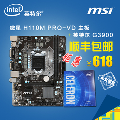 Intel/英特尔 G3900   MSI/微星 H110M PRO-VD 主板盒装cpu套装