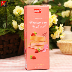 泰国进口食品 Bissin贝斯娜盒装草莓味威化饼干零食盒装100g/盒