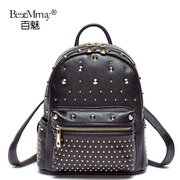 Hundreds of charming leather women bag new 2015 Korean ladies shoulder rivet header layer of leather fashion College wind bag