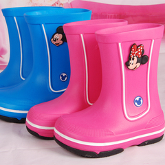 儿童迪斯尼雨鞋宝宝雨靴男童女学生EVA防滑水鞋公主套鞋防雨鞋套