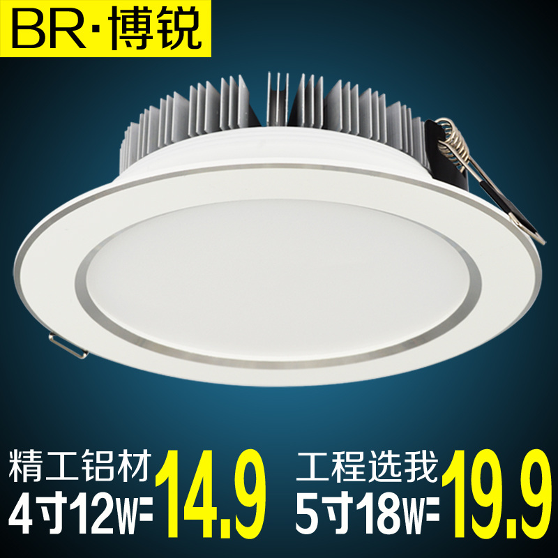 博锐 LED筒灯 防雾筒灯3.5寸7W4寸5寸12W6寸18W天花灯 8公分2.5寸产品展示图3