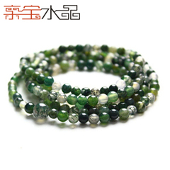 Precious Crystal natural grass agate fukurokuju Onyx wrap ring bracelet as necklace