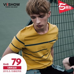 Viishow2015 summer dress new short sleeve t-shirt men short sleeve t shirt man's half-sleeve round neck cotton inside take