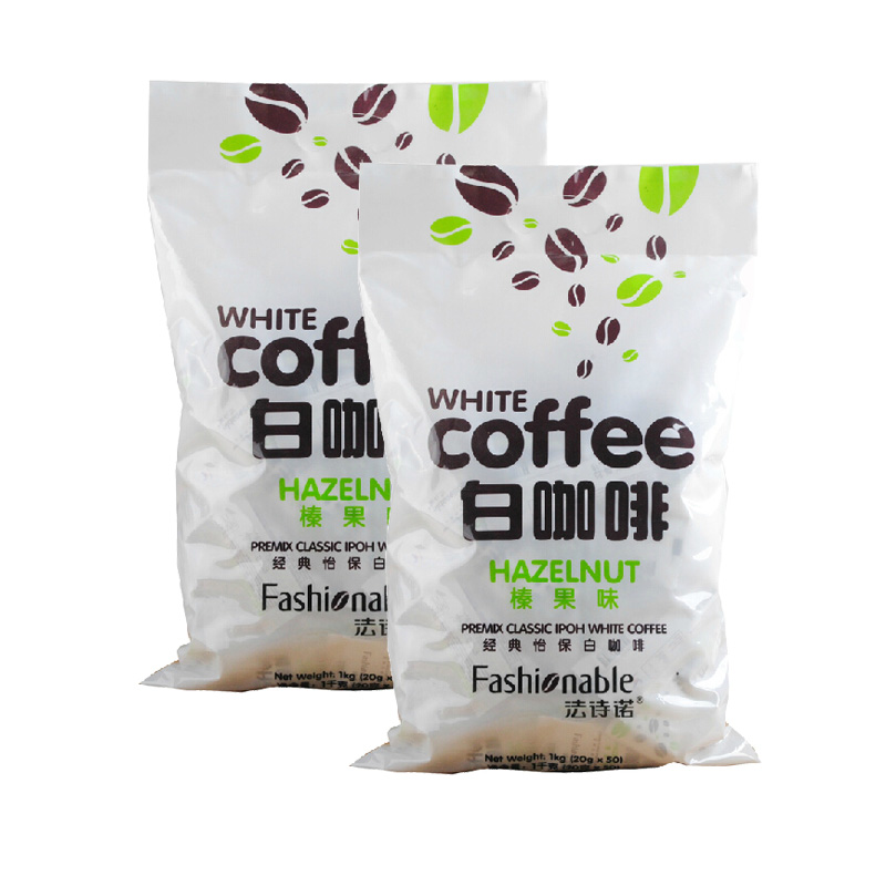 马来西亚原装进口 法诗诺经典怡保白咖啡 榛果1000gX2包 全国包邮