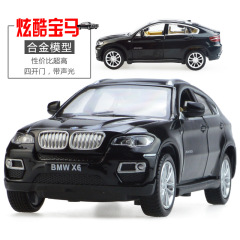 89311宝马X6汽车模型SUV 散装合金带声光回力儿童玩具礼物 彩珀