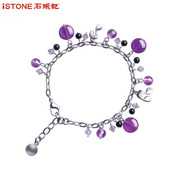 Stone charm provides synthetic Amethyst bracelet fashion jewelry