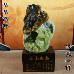 悠然玉坊 岫玉摆件 玉石摆件 节节高升