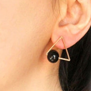 Cool na triangle creative jewelry fashion wild sweet temperament girls faux Pearl Earrings earring 2246