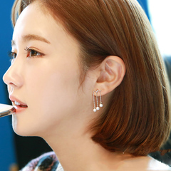 耳钉925银耳针防过敏珍珠耳钉女气质韩国时尚饰品耳环甜美耳饰