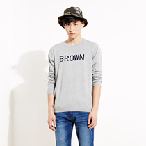 美特斯邦威2015秋装新款男字母提花长袖毛衫吊牌价139