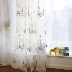 复古吊灯 简约欧式地中海绣花窗纱帘窗帘 客厅卧室书房阳台