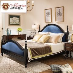 威灵顿美式全实木床1.8米现代欧式新古典双人床乡村简美床A801-10