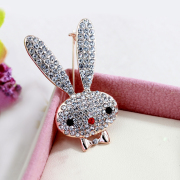 Full of ornaments you Korean fashion rhinestone Bunny cute female Joker suit sweater scarf brooch accessory jewelry