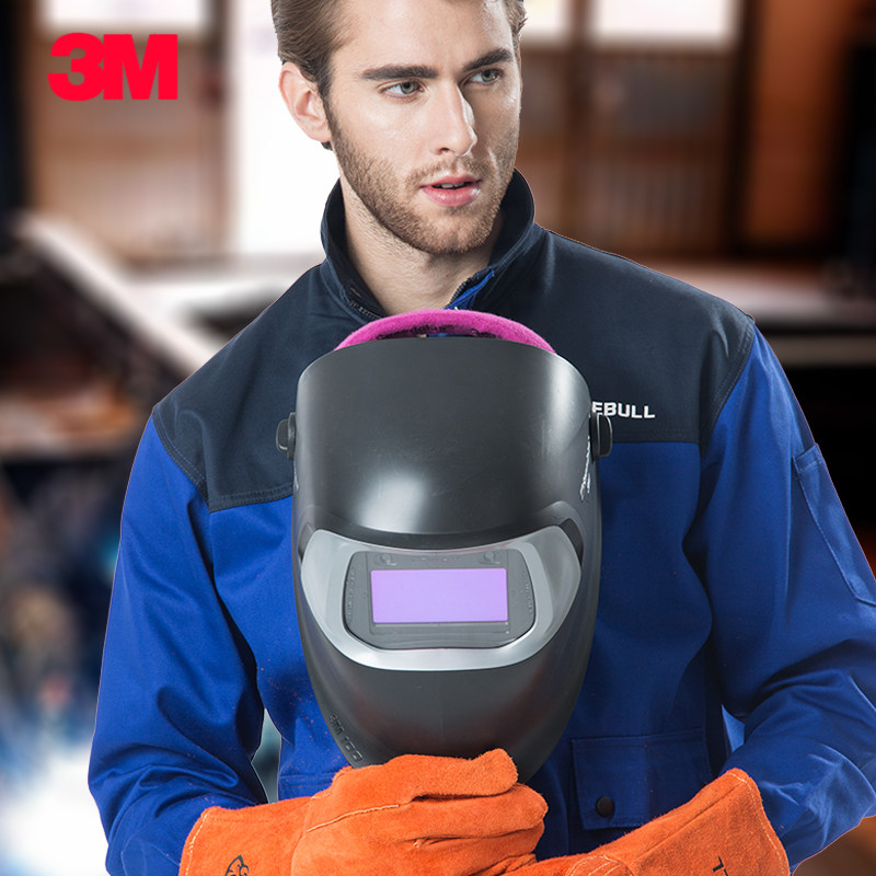 3m自动变光电焊面罩100v五档变光瑞典进口焊接面具焊工头盔烧焊帽