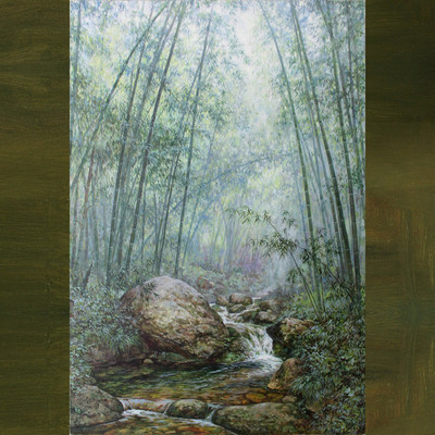 贾涛《竹林深处》 布面油画