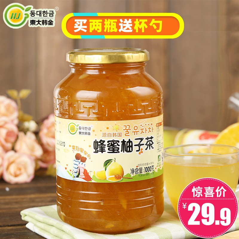 东大韩金蜂蜜柚子茶1000g蜜炼果酱水果茶韩国风味夏季冲饮品 包邮产品展示图2