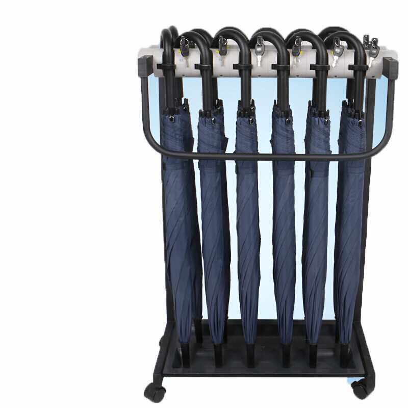 12头雨伞架带锁家用简约现代超市公司收纳架定制 10头大锁锁直柄