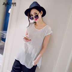 Summer of seven space space OTHERMIX2015 new solid color slimmer waist loose t shirt women