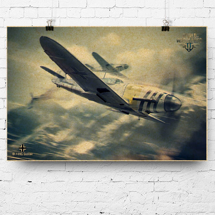 游戏海报 战机世界  bf109g战斗机 古斯塔夫 二战德国空军装备图