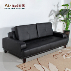折叠沙发床单人1米 双人2米 小户型客厅多功能实木组合沙发黑色皮