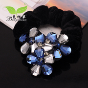 Bagen grass hair accessories Crystal ring ring rope Korea hair band first flower black hair headdress