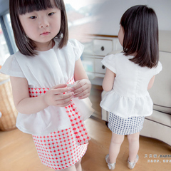 2015夏季童装新款韩版公主女童短袖连衣裙 儿童宝宝裙子连身裙
