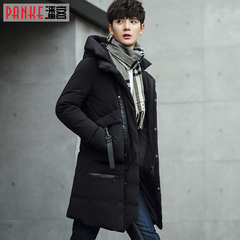 冬季新款中长款加厚羽绒服男士青年韩版连帽修身外套潮流羽绒衣服