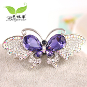 Bagen grass hair accessories Crystal rhinestones Butterfly hair clip spring clip ponytail holder clip-brimmed headdress made by Chuck cross card