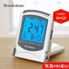 美国Brookstone 背光电子时钟温度计LED夜间模式户外旅行