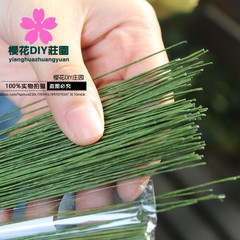 纸包绿铁丝 绿花杆 手工纸花丝网花用材料24号100根装