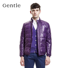 【新品】Gentle/爵度2016冬季男装 时尚百搭纯色立领连帽羽绒服