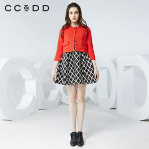 【断码】CCDD2016春装专柜新款女装圆领小香风短外套H版型上衣