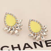 Package mail Europe and exquisite luxury fashion fresh wild Candy-colored droplets of acrylic earring