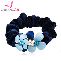 Jiang FA string of flower headdress rope Korea fabric hair accessories flower elastic thick ponytail hair bands