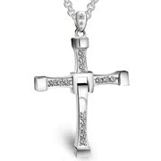 Wing 925 sterling silver Jesus cross pendant necklace domineering men individual European and American fashion necklace men cutting plotter