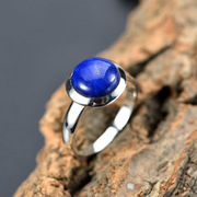 925 Thai-Thai technological natural lapis lazuli rings ladies silver original vintage Western silver ring