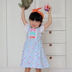 2015夏装 童装 女童 宝宝 彩色小圆点 波点 水玉点点 儿童连衣裙