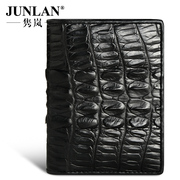 Chun LAN genuine crocodile leather men black counter genuine handmade leather card wallet for 20 percent men short