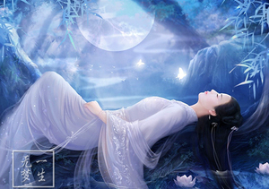 唯美古风钻石画冷月美人方钻满钻圆钻月梦仙子十字绣钻石绣贴钻画