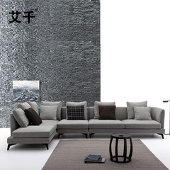 艾千 大户型布艺沙发 组合客厅转角北欧沙发简约现代灰色羽绒沙发
