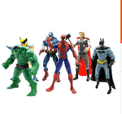 人偶6款复仇者联盟绿巨人玩具蝙蝠侠 蜘蛛侠 钢铁侠 美国队长