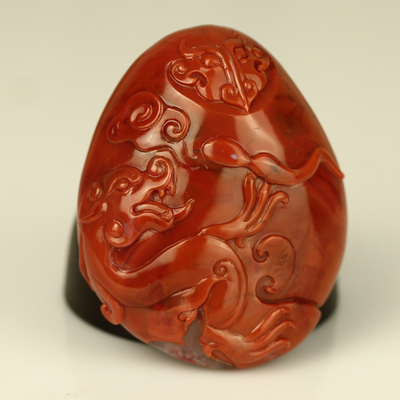 天然南红玛瑙仿古龙挂件 71.500g