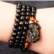 Medallion Obsidian bracelet Jin Yaoshi brave bracelets 108 couple bead ring Jewelry Gifts for men and women